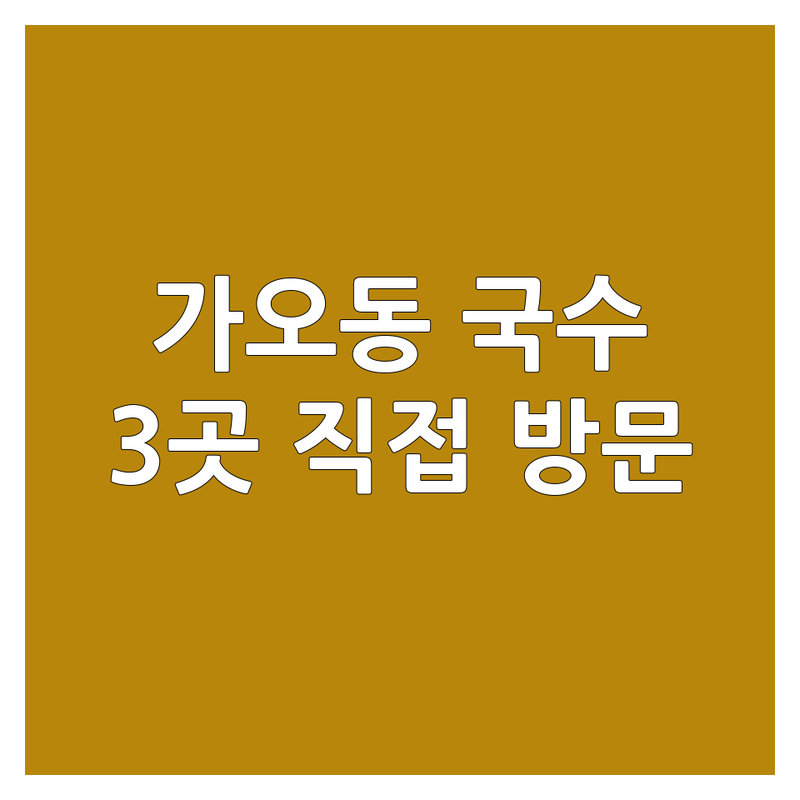 대전 동구 가오동에서 찾은 면요리 최고 국수식당 3곳 | 직접 방문 후기 포함