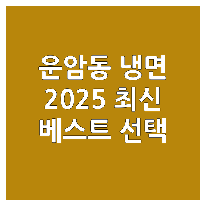 광주 북구 운암동 냉면 베스트 선택 | 2025년 최신 정보 총정리